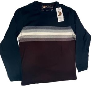 Mens long sleeve Denim and Flower shirt